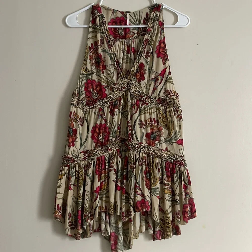 NEW Free People Purple Haze Printed Tunic Top - Picture 2 of 4